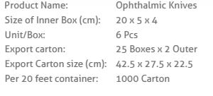 Ophthalmic Blades Packaging Details