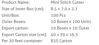 Mini Stitch Cutter Packaging Details