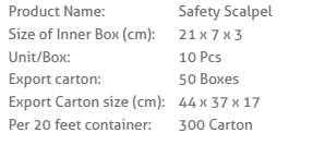 Safety Scalpel Packaging Details