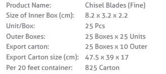 Chisel Blades Packaging Details