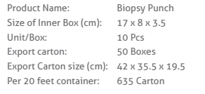 Biopsy Punch Packaging Details