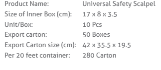 Universal Safety Scalpel Packaging Details